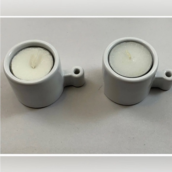 IKEA interlocking white ceramic candle holder! Varmeljushallare Ehlen Johansson - Picture 5 of 12